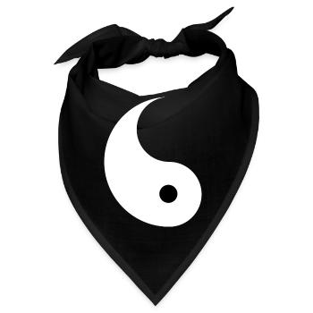 Geteiltes Ying und Yang Zeichen für Paare Yin Yan - Bandana - Schwarz - Vorne