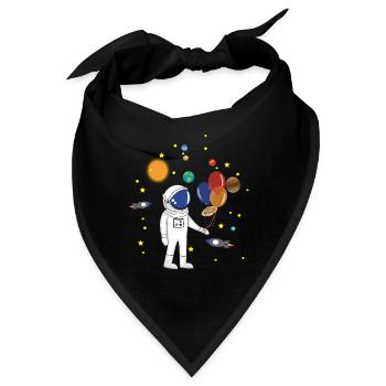 Astronaut und Weltraum - Bandana - Schwarz - Vorne