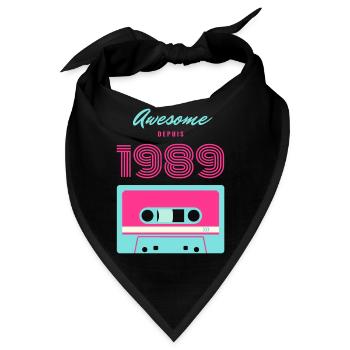 Genial seit 1989 / Vintage-Jubiläum 1989 - Bandana - Schwarz - Vorne