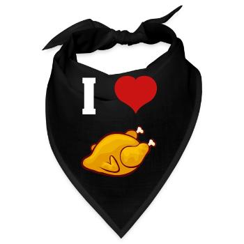 lustiges i love Chicken Ich Liebe Brathänchen - Bandana - Schwarz - Vorne