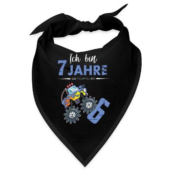 Ich bin 7 Jahre - Bandana - Schwarz - Vorne