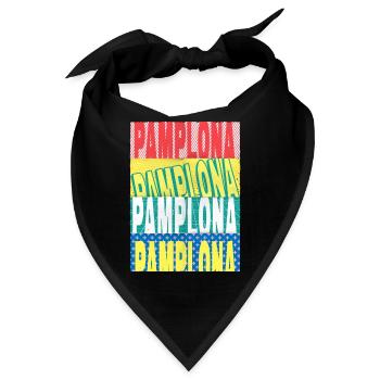 Pamplona Spanien Stadt Schrift Skyline Heimat - Bandana - Schwarz - Vorne