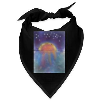 Sonnenuntergang mit Sternenhimmel - Bandana - Schwarz - Vorne