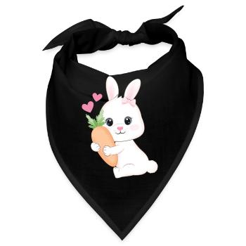 Hase mit Karotte Babykleidung Kinderkleidung - Bandana - Schwarz - Vorne