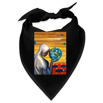 Surreale Malerei. ''Der Schöpfer'' - Bandana - Schwarz - Vorne