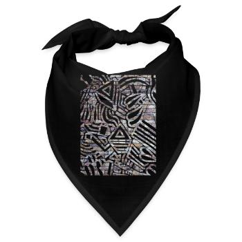 Geometrischer Druck - Bandana - Schwarz - Vorne