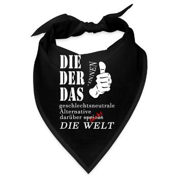 DIE DER DAS über die die Welt spricht lacht Gender - Bandana - Schwarz - Vorne