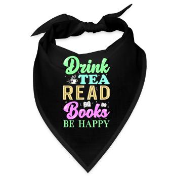 Lesen Bücher Tee - Bandana - Schwarz - Vorne