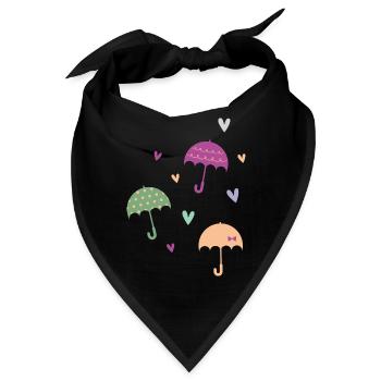 Regenschirm & Herzen - Bandana - Schwarz - Vorne