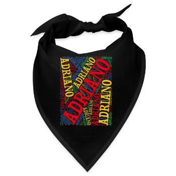 Adriano T-Shirt Wortwolke T-Shirt Geschenkidee - Bandana - Schwarz - Vorne