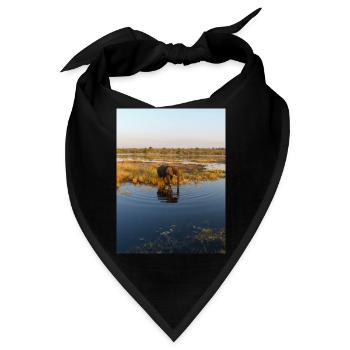 Elefanten am Wasser in Namibia Afrika - Bandana - Schwarz - Vorne