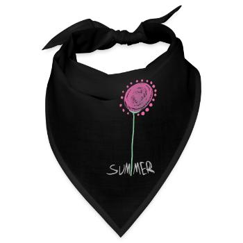 Abstrakte Sommerkristall Blumenillustration - Bandana - Schwarz - Vorne