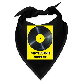 Vinyl Junkie forever - gelb - Bandana - Schwarz - Vorne