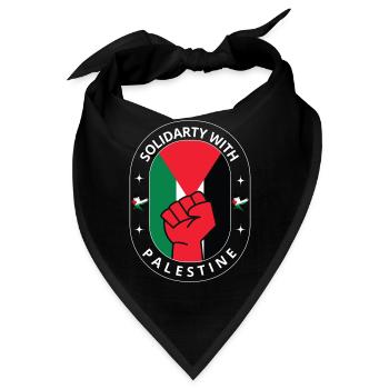 Solidarität mit Palästina. - Bandana - Schwarz - Vorne