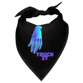 Touch It - blaue Hand - Bandana - Schwarz - Vorne
