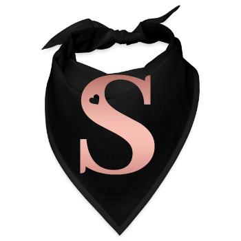Buchstabe S Roségold - Bandana - Schwarz - Vorne