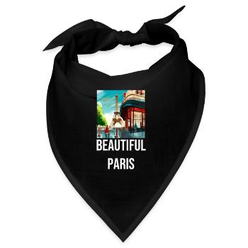 Beautiful Paris - das wunderschöne Paris - Bandana - Schwarz - Vorne