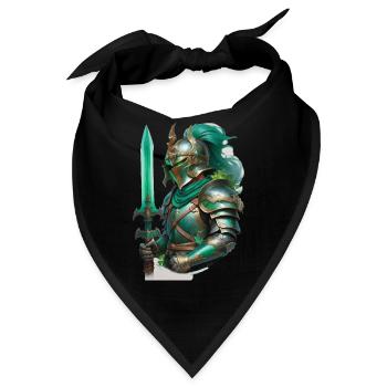 Gepanzerter Ritter, gekleidet in leuchtend grüne - Bandana - Schwarz - Vorne