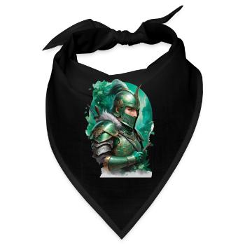 Gepanzerter Ritter, gekleidet in leuchtend grüne - Bandana - Schwarz - Vorne