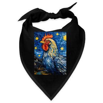 Hahn unter dem Sternenhimmel - Bandana - Schwarz - Vorne