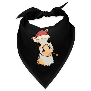 Fohlen Baby Xmas Weihnachtsgeschenk Pferdenarr - Bandana - Schwarz - Vorne