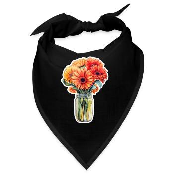 Gerbera Daisies - Bandana - Schwarz - Vorne