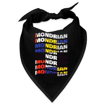 Mondrian T-Shirt mit Wellentexteffekt - Bandana - Schwarz - Vorne