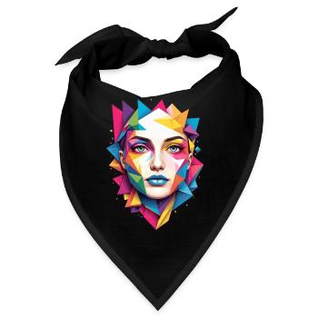Moderne Gesichts Kunst - Bandana - Schwarz - Vorne