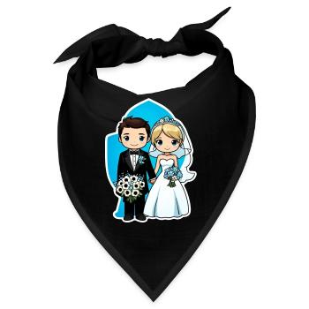 Just Married - Zur Hochzeit - Bandana - Schwarz - Vorne
