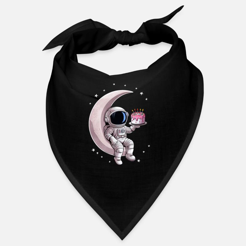 Astronaute avec gâteau assis sur la lune Bandana