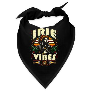 Irie Vibes Retro Rasta Reggae Grafik Chill - Bandana - Schwarz - Vorne