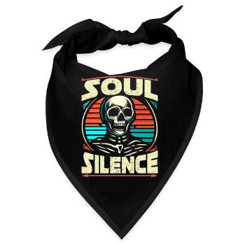 Soul Silence Totenkopf Design Retro Vintage Vibes - Bandana - Schwarz - Vorne