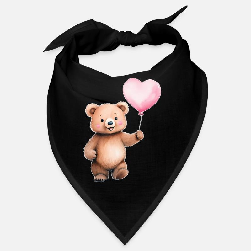 Herzballon Teddy - Bandana - Schwarz