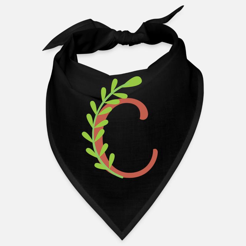 Elégante lettre 'C' avec des fleurs Bandana