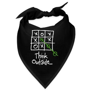 Denken Sie über den Tellerrand hinaus - Pensez Hors des Cases - Bandana - Schwarz - Vorne