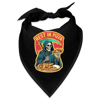 Ruhe in der Pizza - Bandana - Schwarz - Vorne