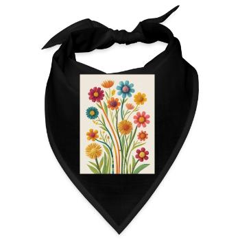 Blüten der Handarbeit - Bandana - Schwarz - Vorne