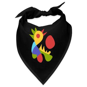 Morgen Huhn Kühn Abstrakt - Bandana - Schwarz - Vorne