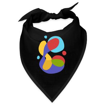fließend abstrakt vintage - Bandana - Schwarz - Vorne