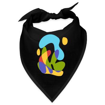 Meeressonne und tropische Flora - kühn abstrakt - Bandana - Schwarz - Vorne