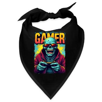 Zocker-Zombie mit Controller - Bandana - Schwarz - Vorne