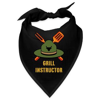 Grill Instructor (Grillen BBQ Barbecue Hut / NEG) - Bandana - Schwarz - Vorne