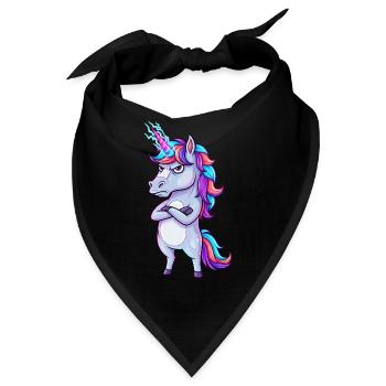 Genervtes Einhorn: Glitzer & Zorn! - Bandana - Schwarz - Vorne