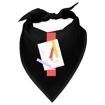 Abstraktes Farbenspiel auf Druck - Bandana - Schwarz - Vorne