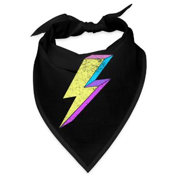 Leuchtende Lightning-Design mit Pastellfarben 80s  - Bandana - Schwarz - Vorne