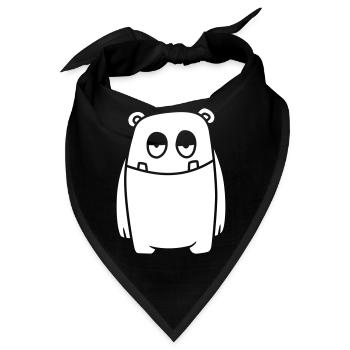 Monster Fröhlich – Lustiges Kawaii Comic Design - Bandana - Schwarz - Vorne
