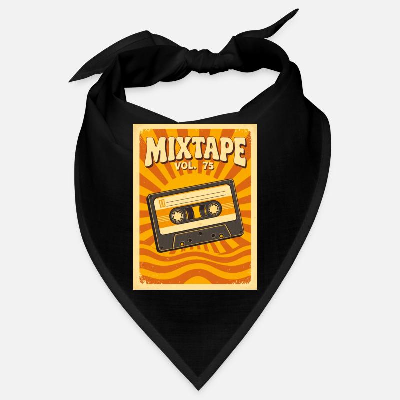 Retro-Mixtape-Illustration mit warmen Siebzigern Bandana