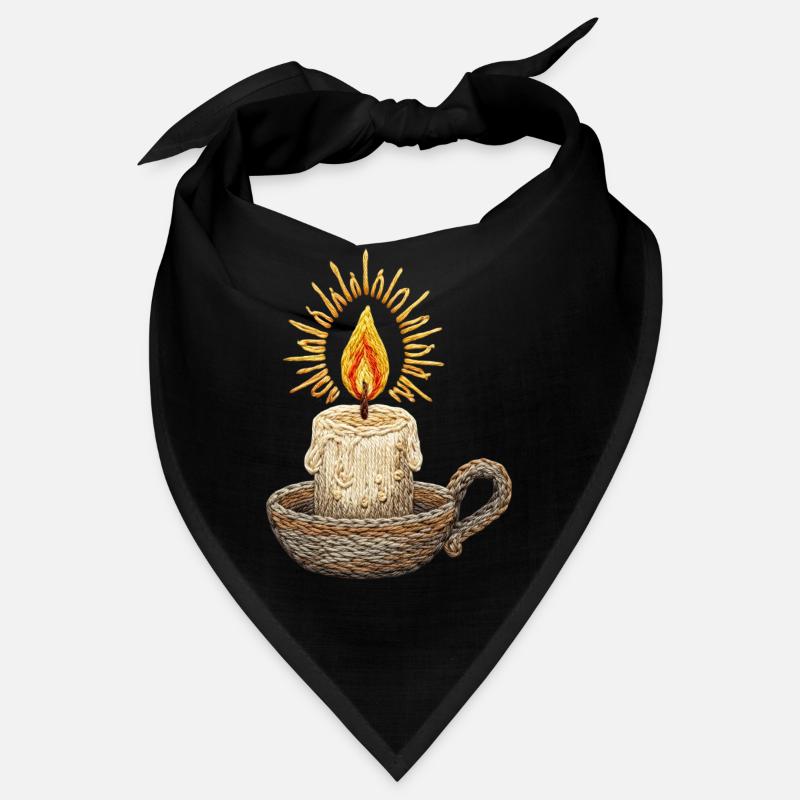 Embroidered candle – atmospheric light design Bandana