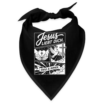 Jesus liebt dich Collage - Bandana - Schwarz - Vorne