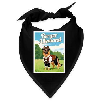 Deutscher Schäferhund in bayerischer Tracht - Bandana - Schwarz - Vorne